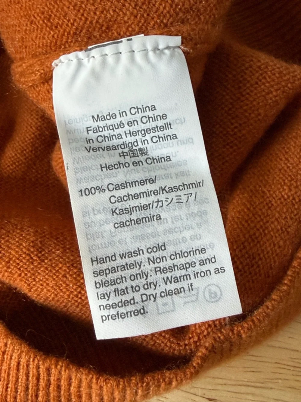 J. Crew Men’s Crewneck Cashmere Sweater in Rust Orange Size Small 54862